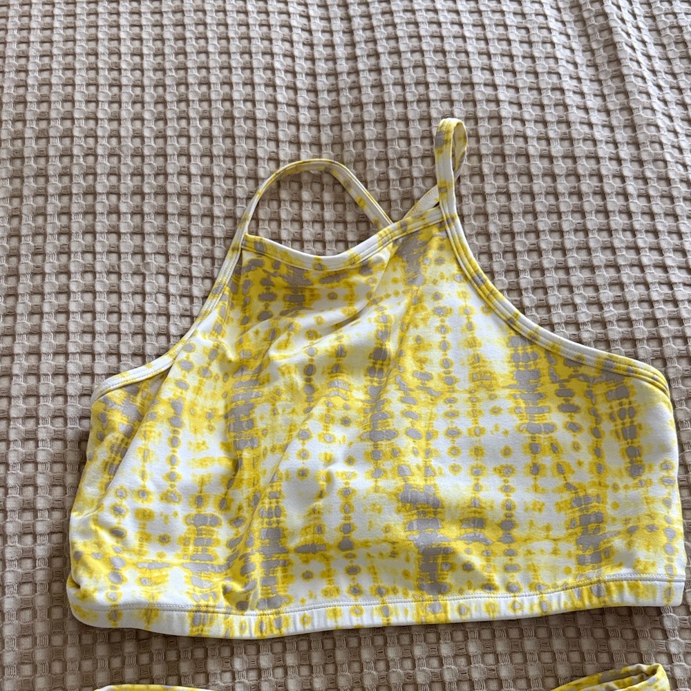 Yellow Patterned Women's Two-Piece Set - Picture 2 of 5